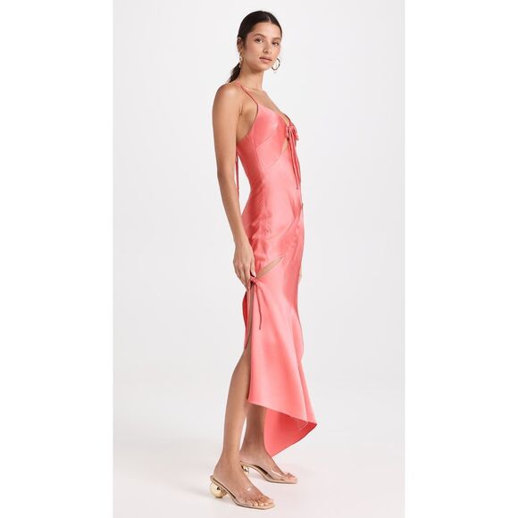 NWT Monse Satin Asymmetric Slash Slip Midi-Dress SIZE 6 $1490 - Picture 3 of 14